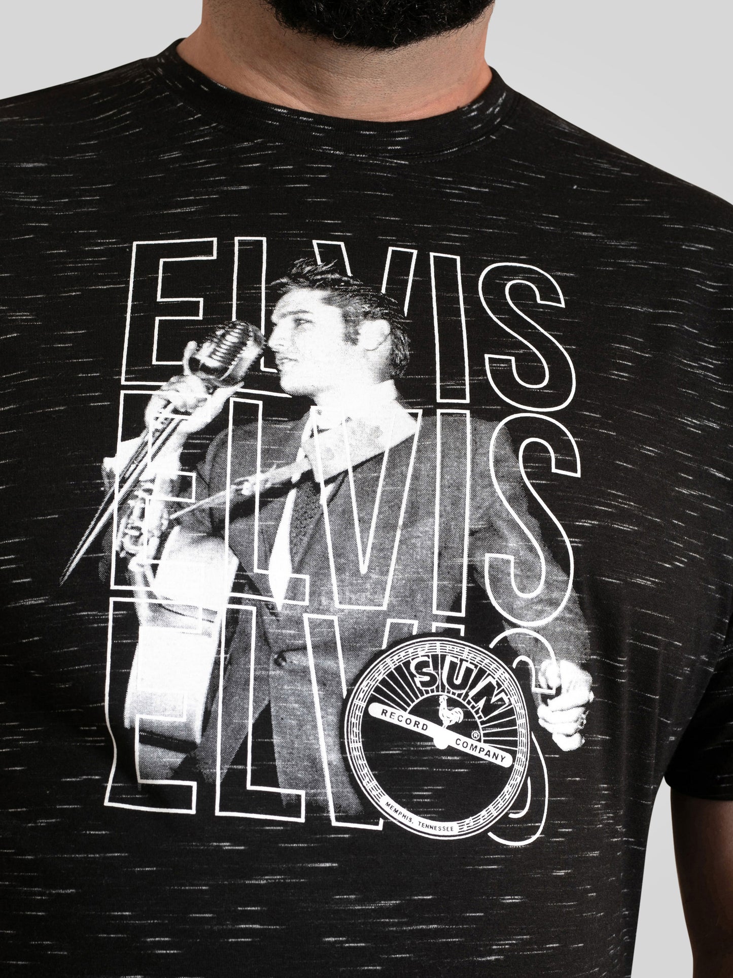 GRACELAND -D555 Black Reno Official Licensed Elvis Presley Printed T-Shirt