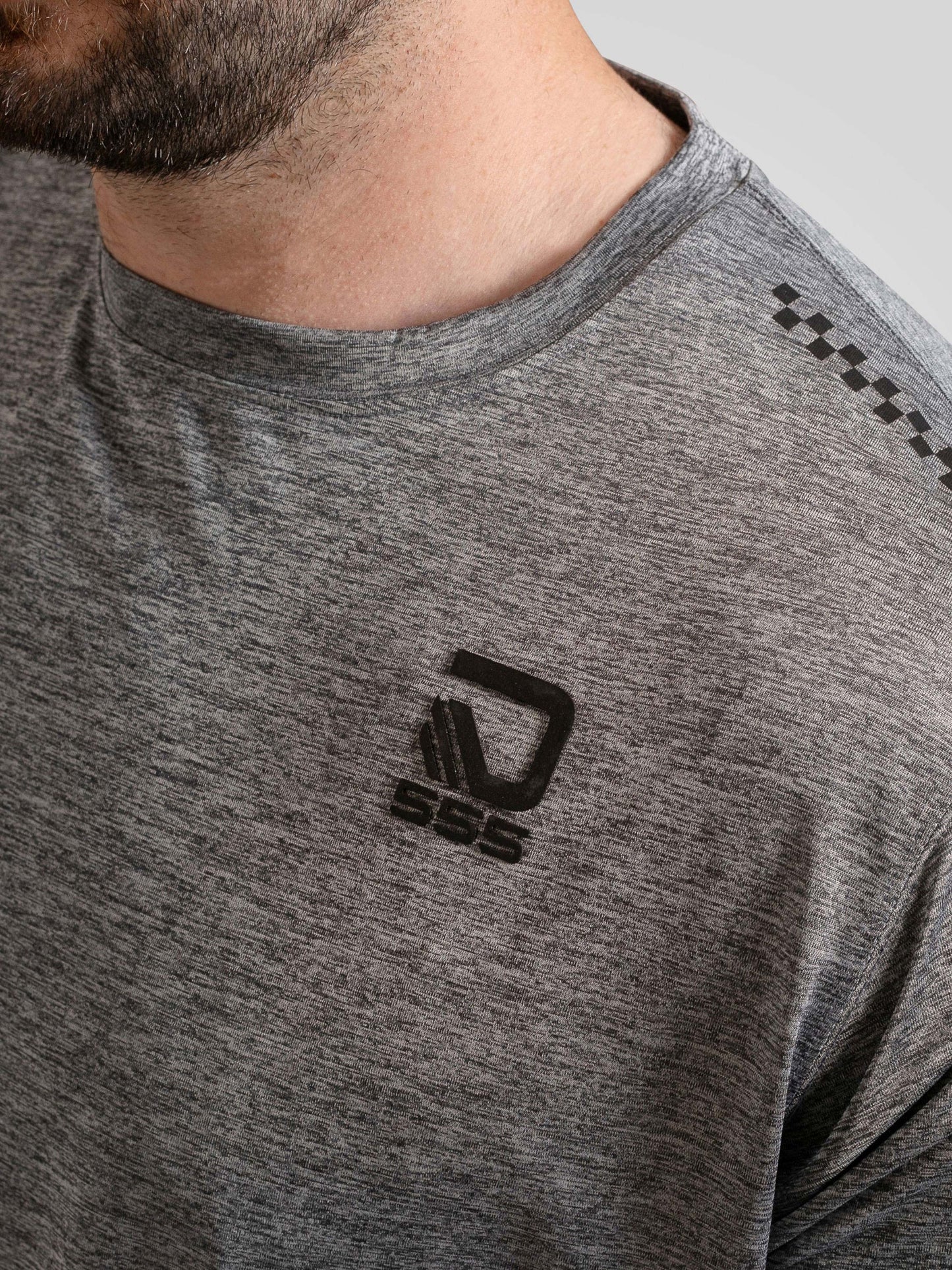 RETFORD -D555 Charcoal Marl Dry Wear Light Peach Finished Crew Neck T-Shirt