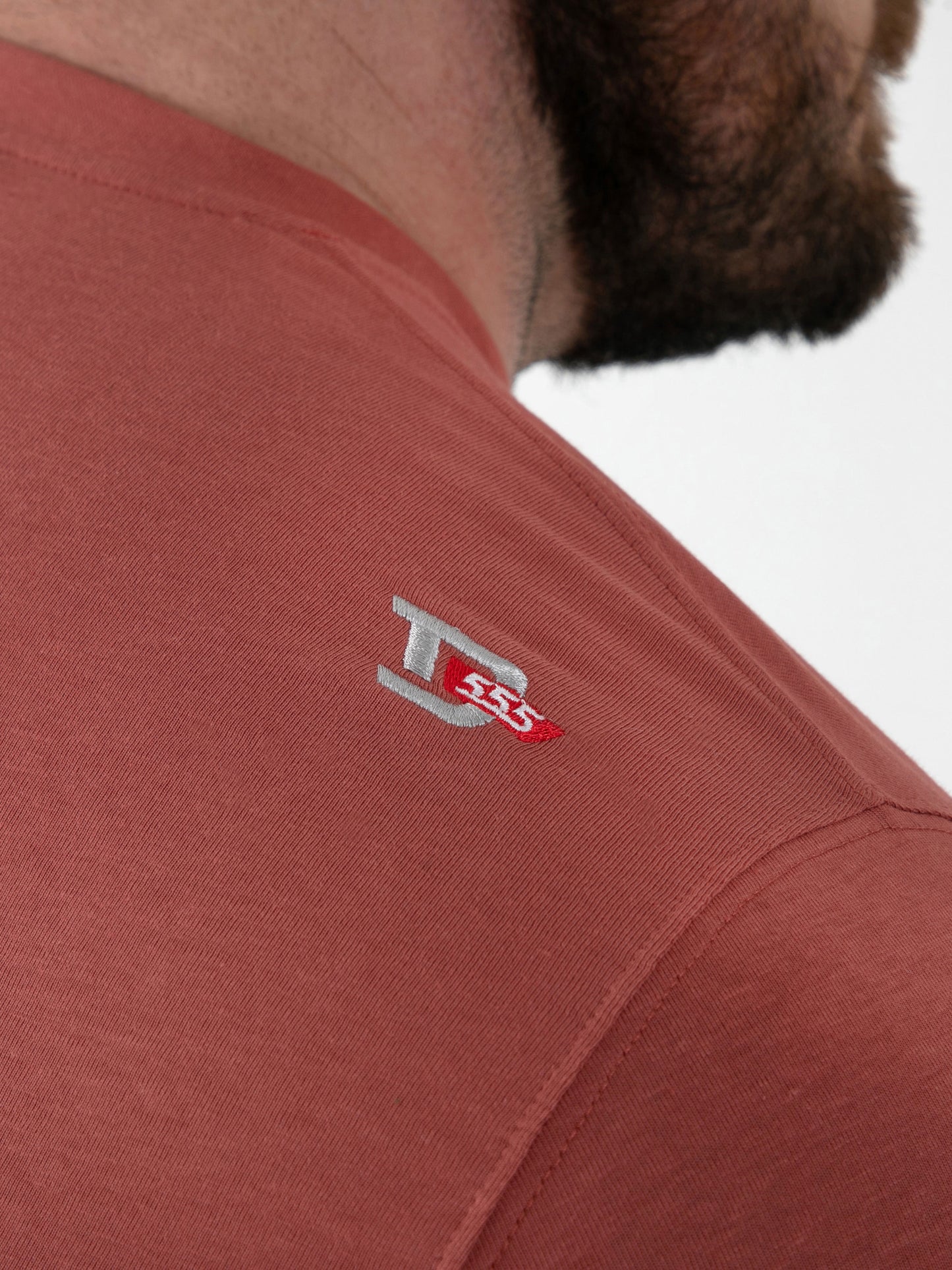 TITCHMARSH -D555 Brick Red Florida Surfin' Tonal Printed Crew Neck T-Shirt