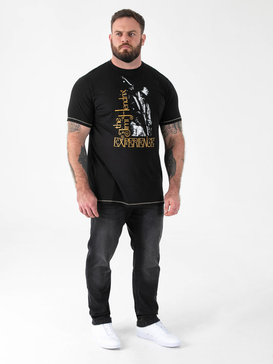 STOKES -D555 Black Official Licensed Jimi Hendrix Experience Printed Crew Neck T-Shirt