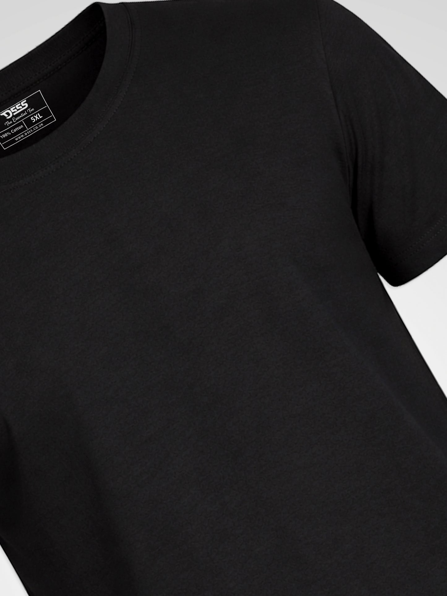 SMARTLY1-D555 Black Five Pack Combed Cotton Crew Neck T-Shirt