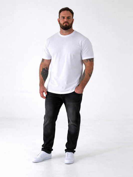 SMARTLY 2-D555 White Five Pack Combed Cotton Crew Neck T-Shirt