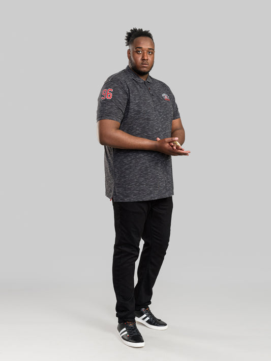 CLAWTON -D555 Charcoal Grey Twist Brooklyn Athletics Polo Shirt with Embroidery