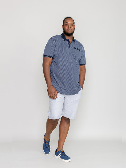 MARLESFORD -D555 Navy Blue All Over Printed Polo Shirt