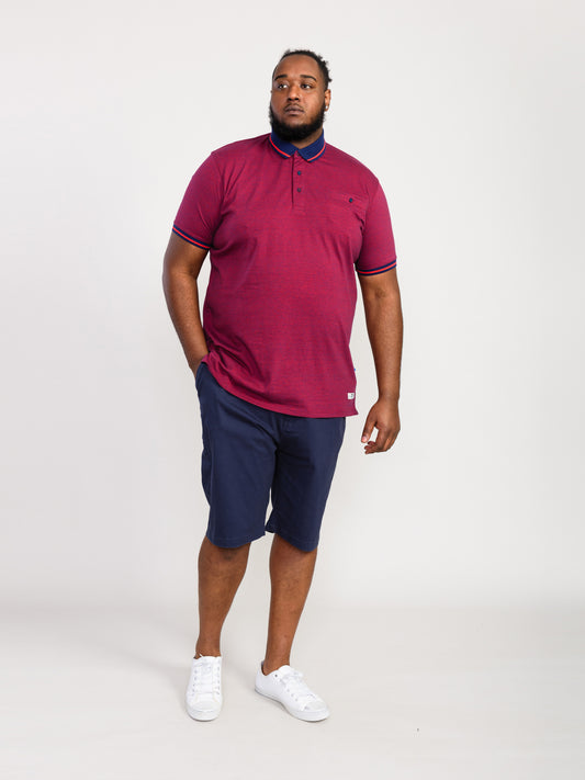 WIGBOROUGH -D555 Red/Navy Fine Stripe Jersey Polo with Chest Pocket