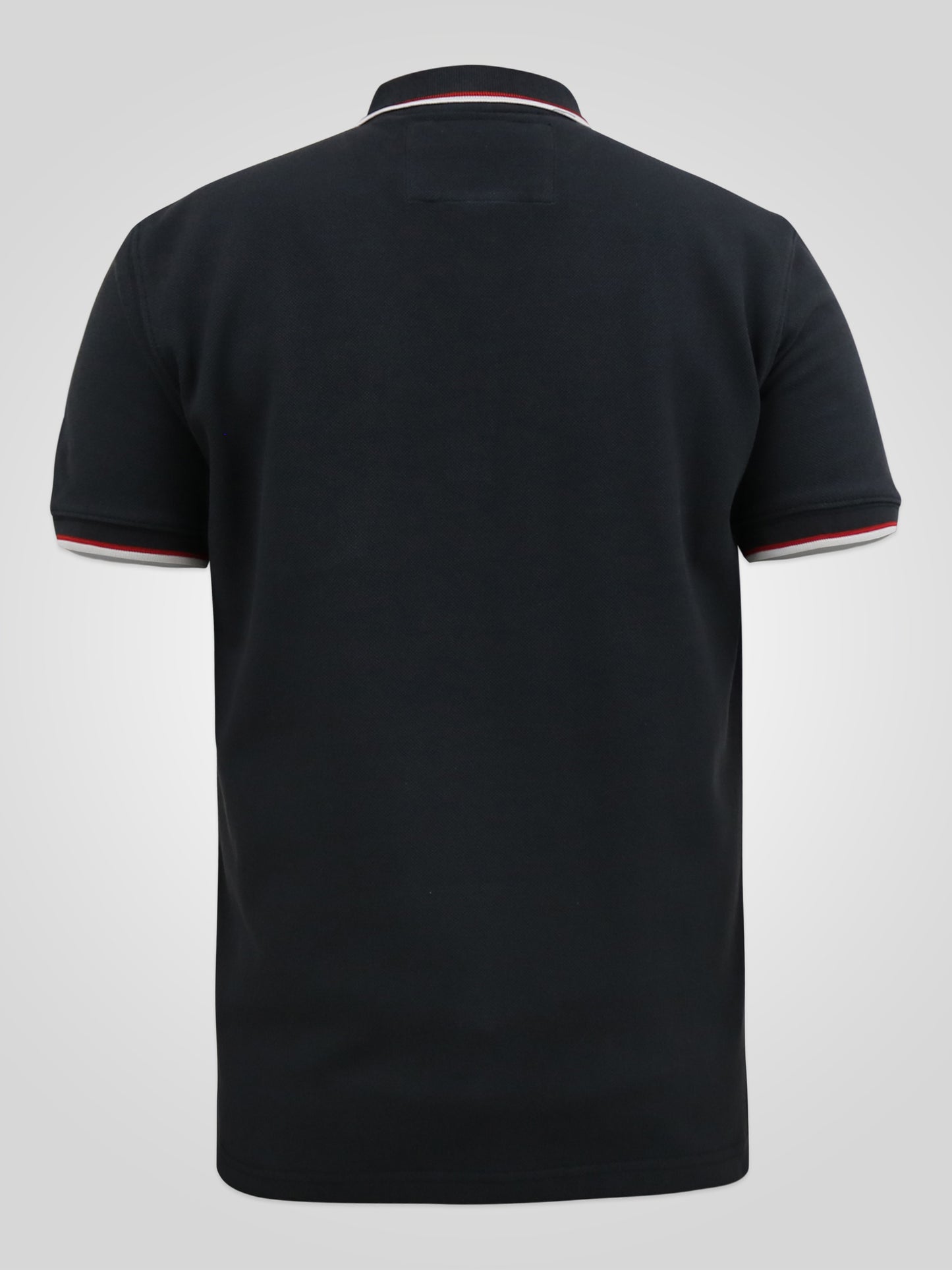 KIRBY -D555 Black Pique Polo with Two Colour Tipping and Patch Pocket