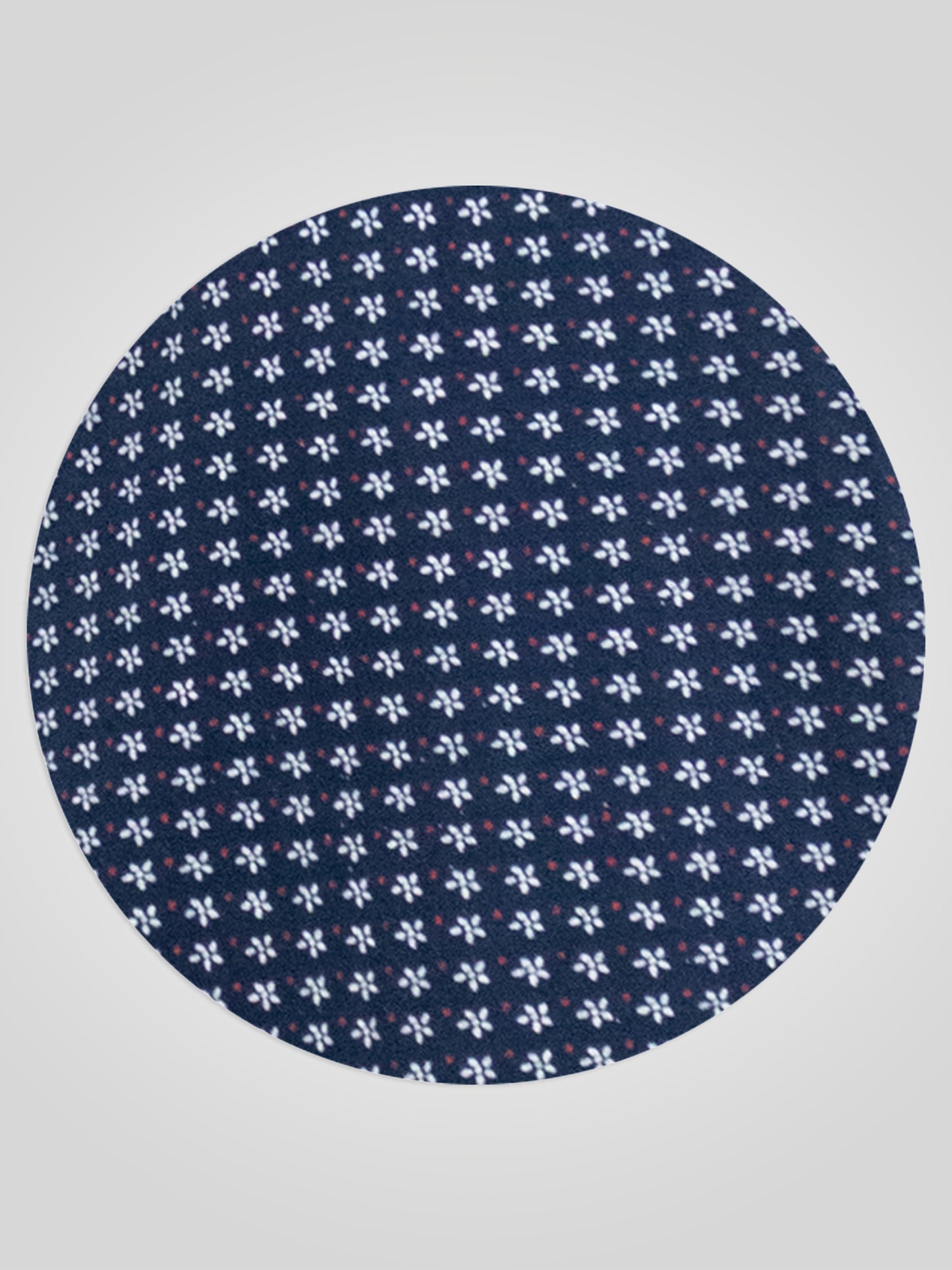 COVENTRY -D555 Navy Blue All Over Print Polo Shirt with Jacquard Collar
