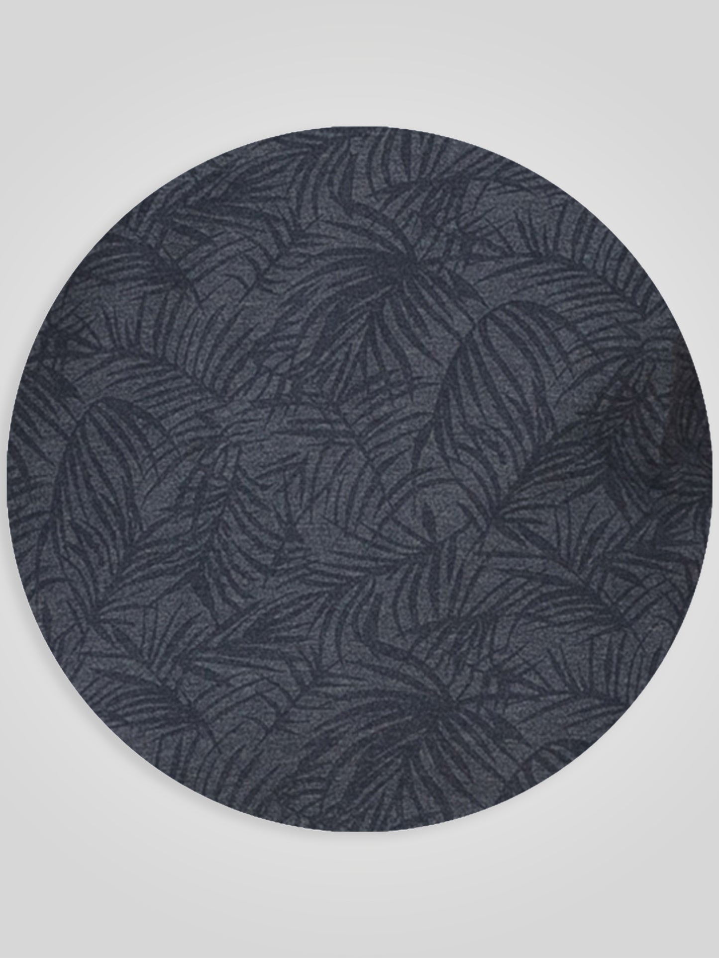 UTTOXETER -D555 Denim Blue All Over Leaf Print Short Sleeve Polo