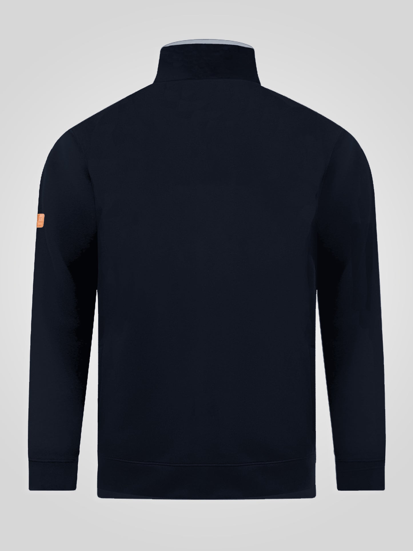 JOHNSON 2 -D555 Navy Blue Zip Through Sweatshirt In Fleece with Embroidery