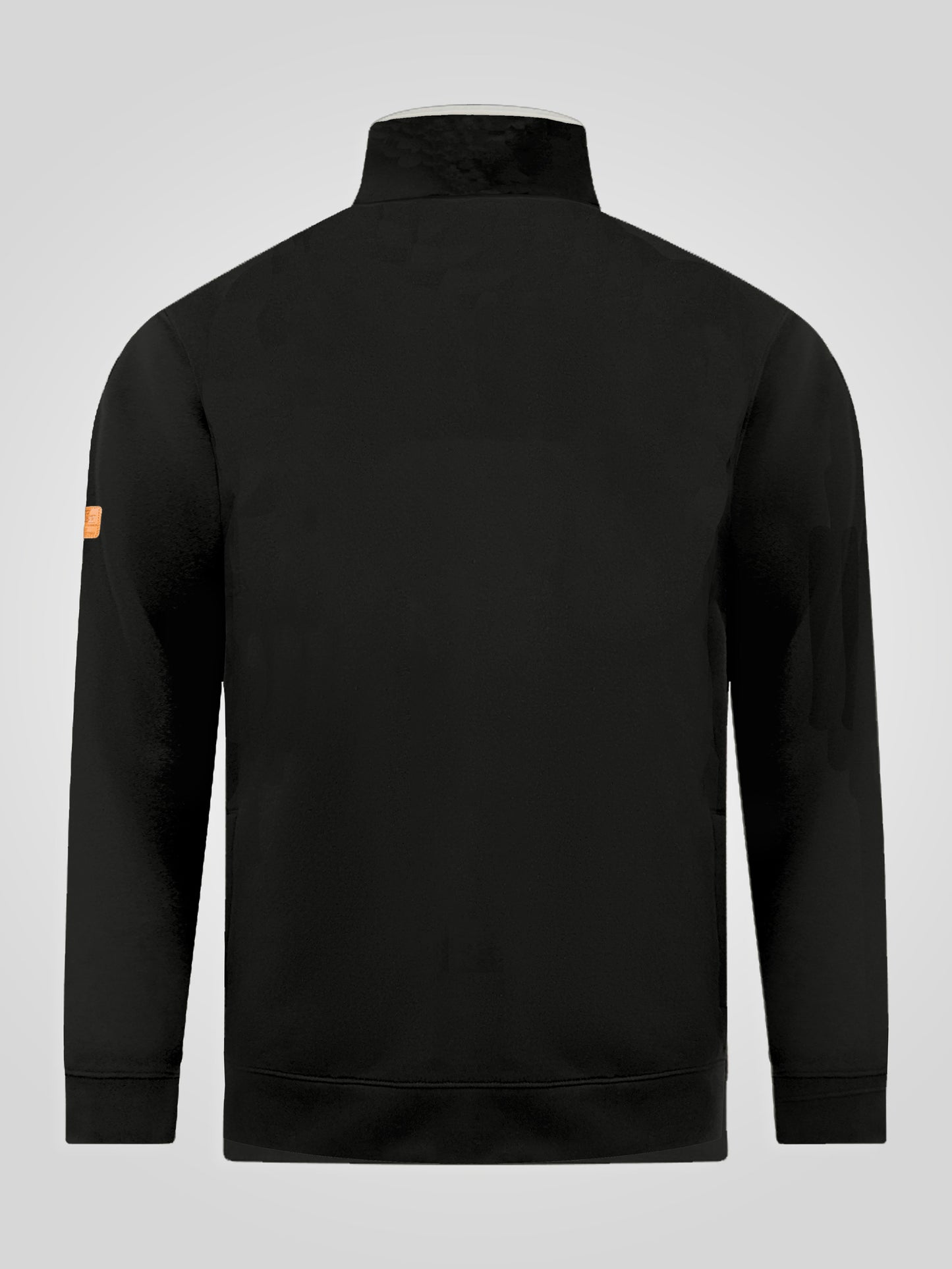 RUSSEL 1 -D555 Black 1/4 Zip Sweatshirt In Fleece with Chest Embroidery
