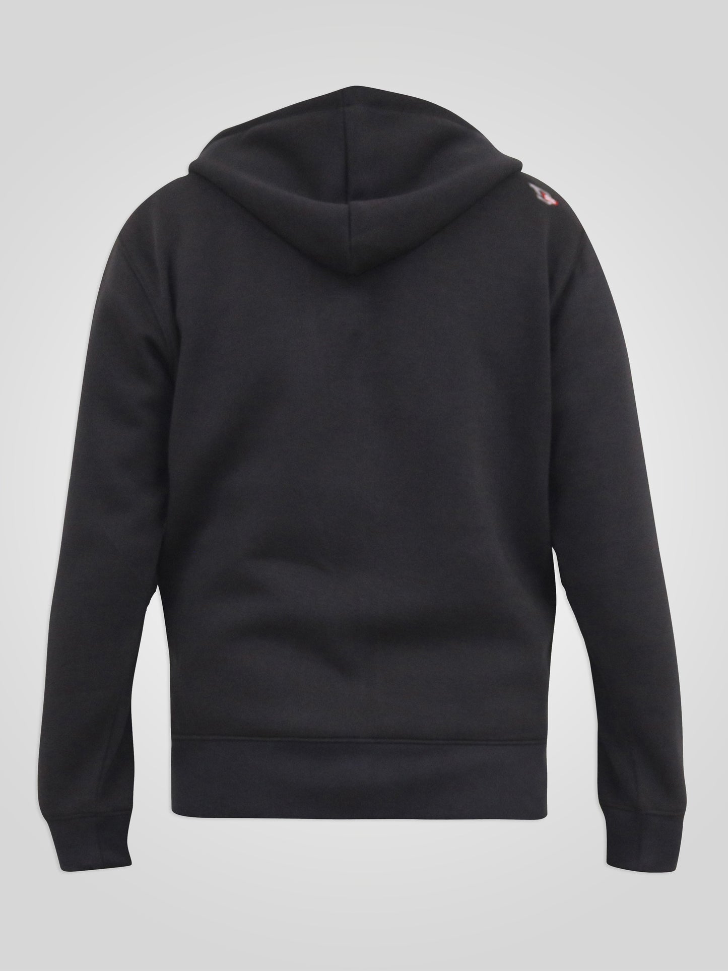 KNEBWORTH -D555 Washed Black Full Zip Hoody with Chest Print