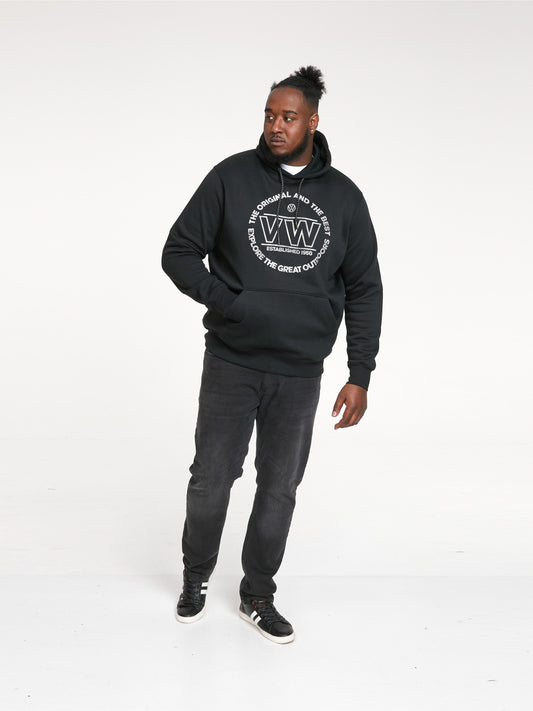 BOURTON -D555 Black Official Licensed Volkswagen Over Head Printed Hoody