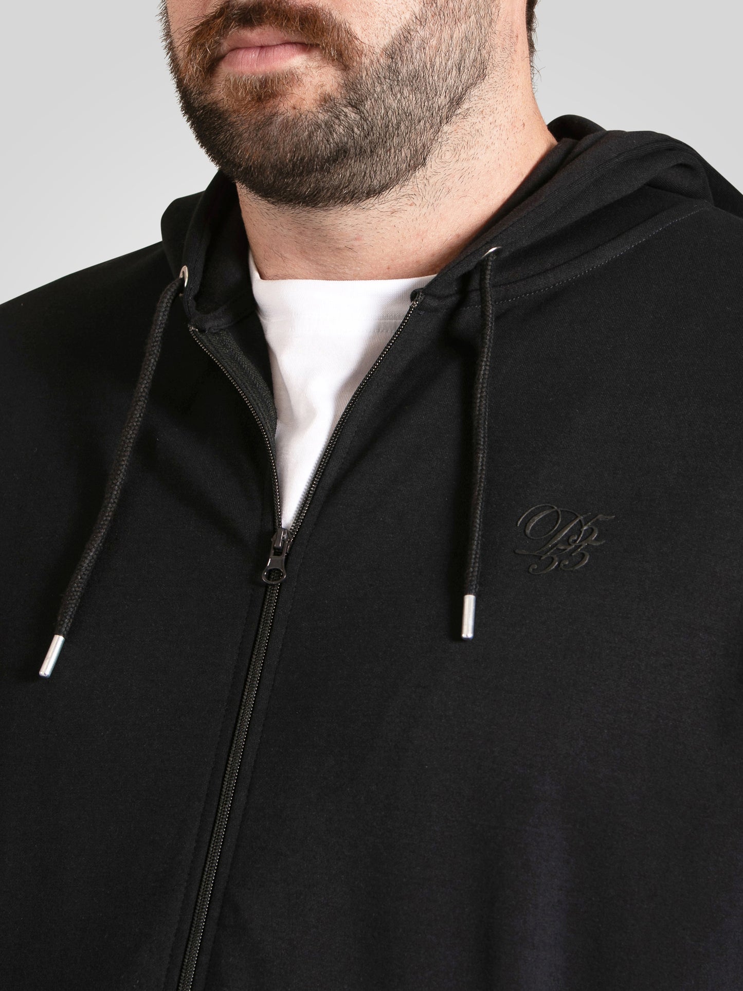KENILWORTH -D555 Dark Navy Blue Couture Zip Through Hoody with Pin Tuck Sleeves