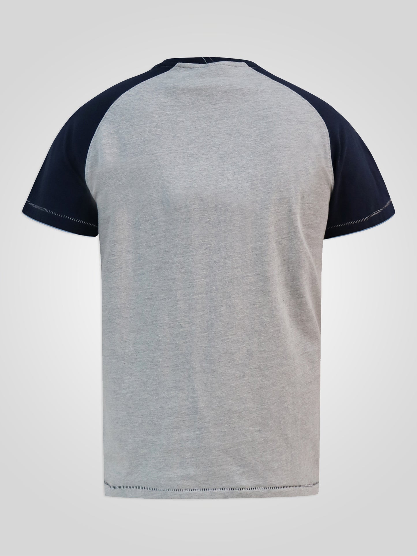 JERVIS 1 -D555 Grey Marl/Navy Blue Raglan T-Shirt and Shorts Loungewear Set