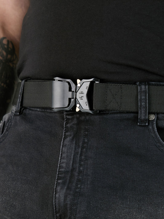DALE 1 -D555 Black Heavy Duty Quick Release Buckle Tactical Stretch Webbing Belt