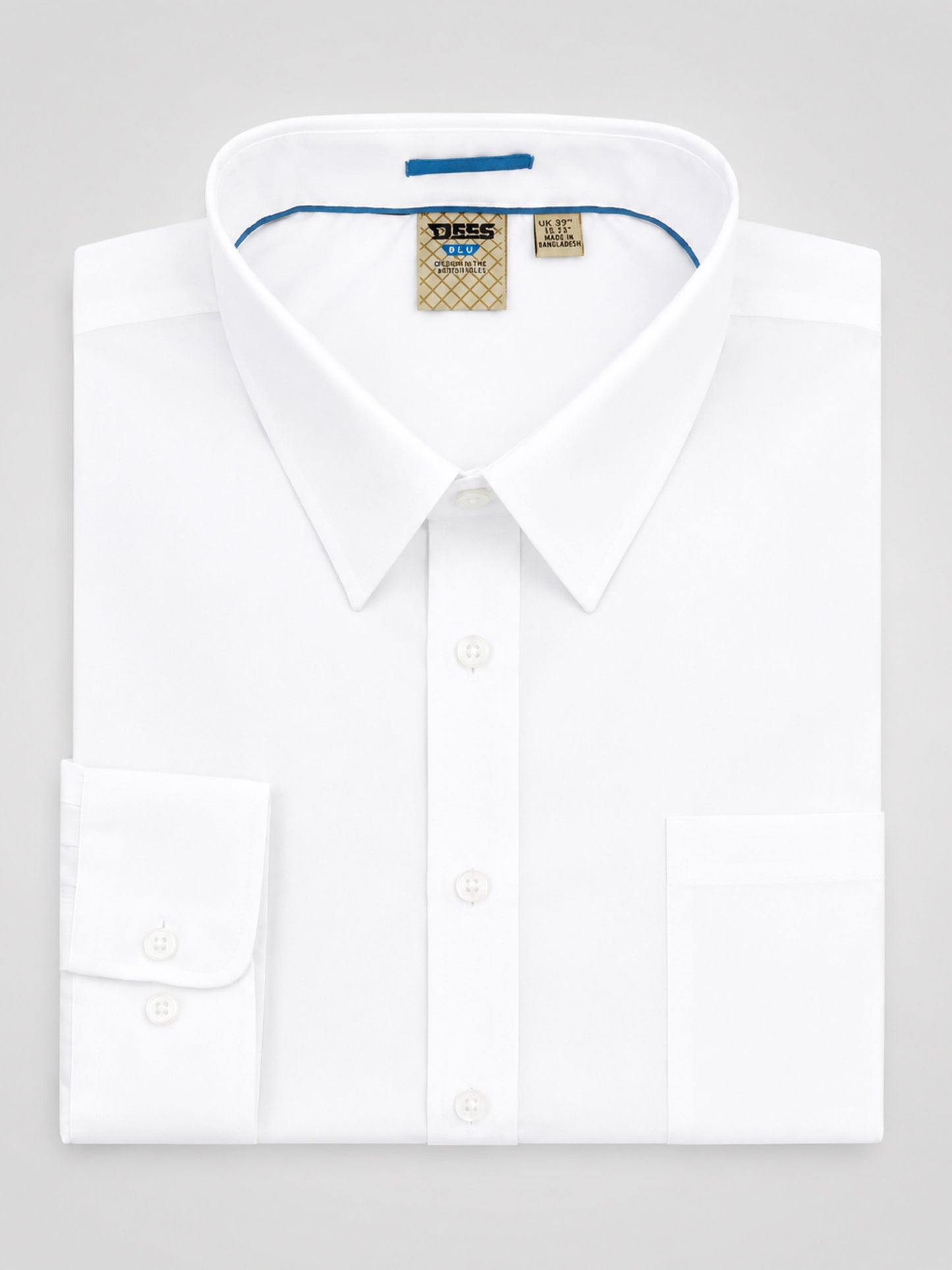 AIDEN -D555 White Long Sleeve Easy Iron Classic Regular Shirt with Pocket