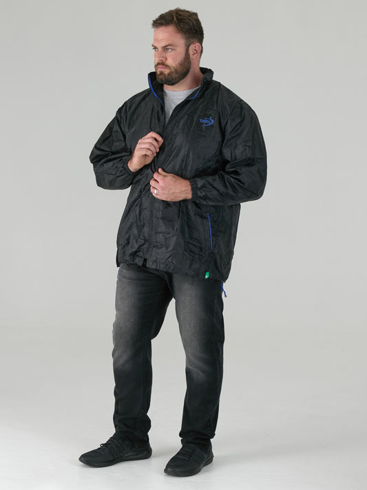 ZAC -D555 Black Pack away Weather Proof Rain Jacket