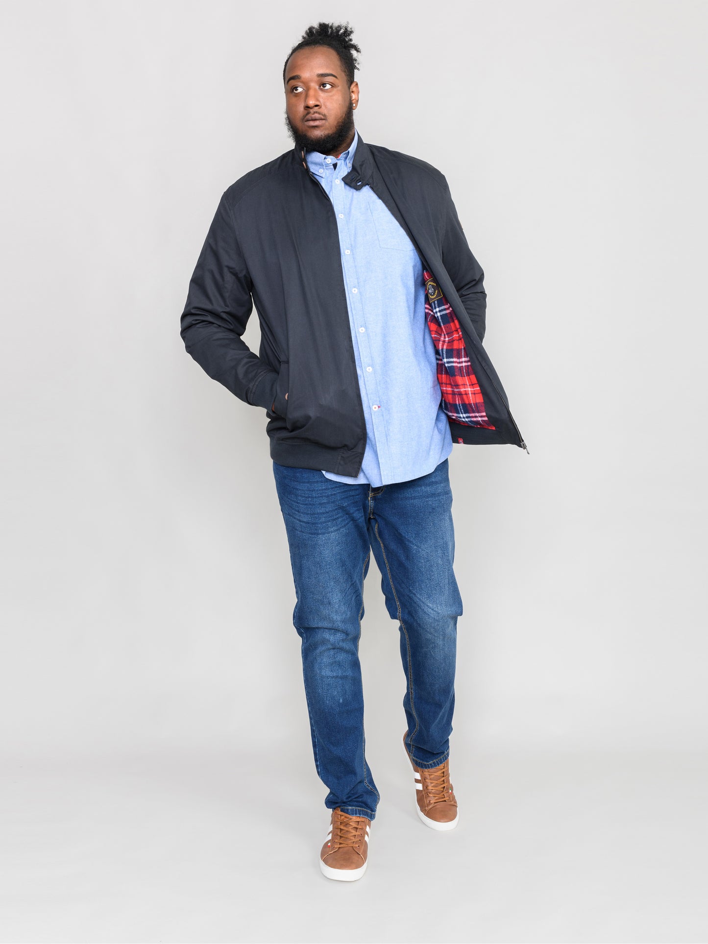 WINDSOR -D555 Navy Blue Cotton Harrington Jacket