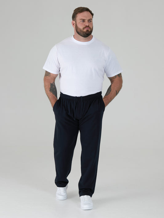 RORY -D555 Navy Blue Cotton Jogging Bottom with Open Hem and Zipper Pockets