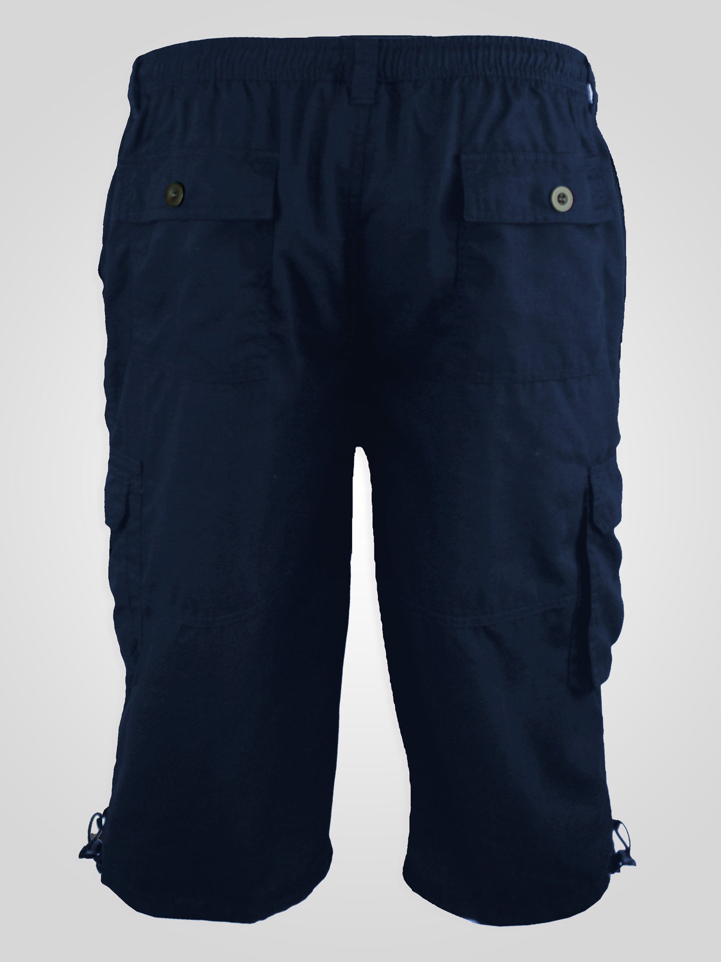 MASON -D555 Navy Blue Cargo Capri Pant with Leg Pockets