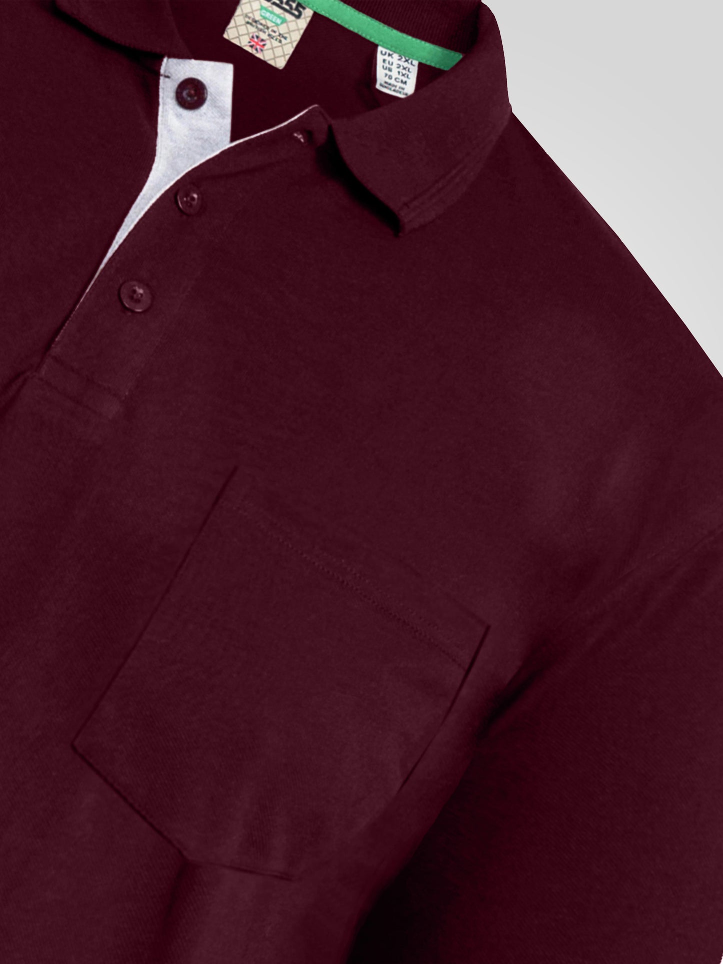 GRANT -D555 Maroon Red Combed Pique Polo Shirt with Pocket