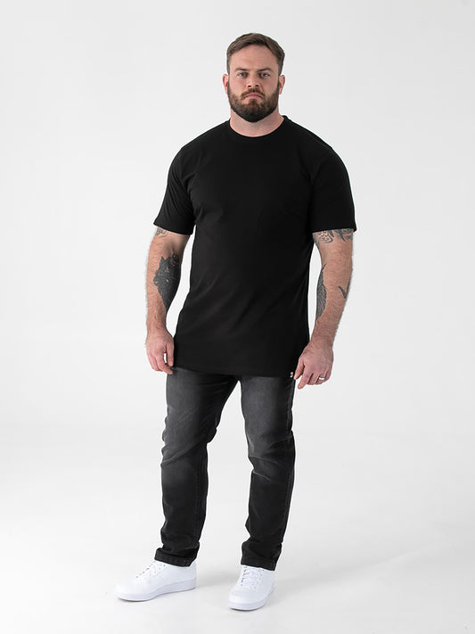 FLYERS -D555 Black Premium Weight Combed Cotton Crew Neck T-Shirts