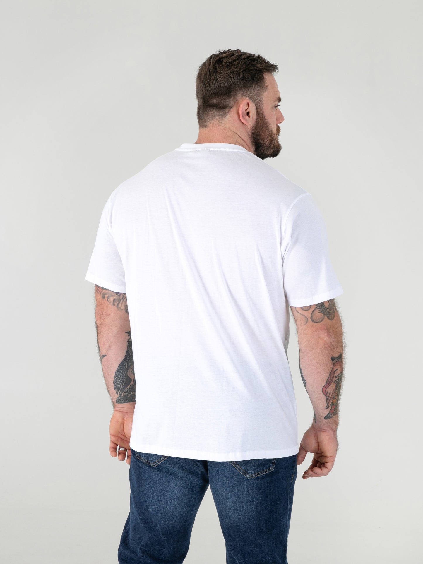 SIGNATURE -D555 White Premium Weight Combed Cotton V Neck T-Shirt