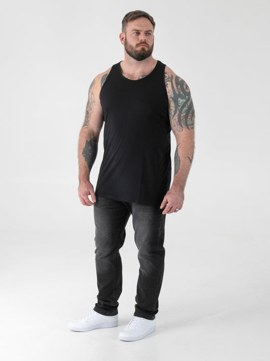 FABIO -D555 Black Classic Muscle Vest