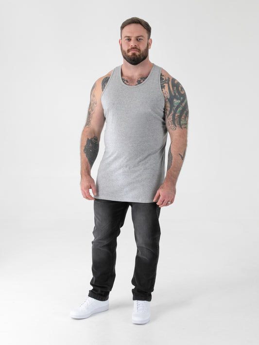 FABIO -D555 Grey Classic Muscle Vest