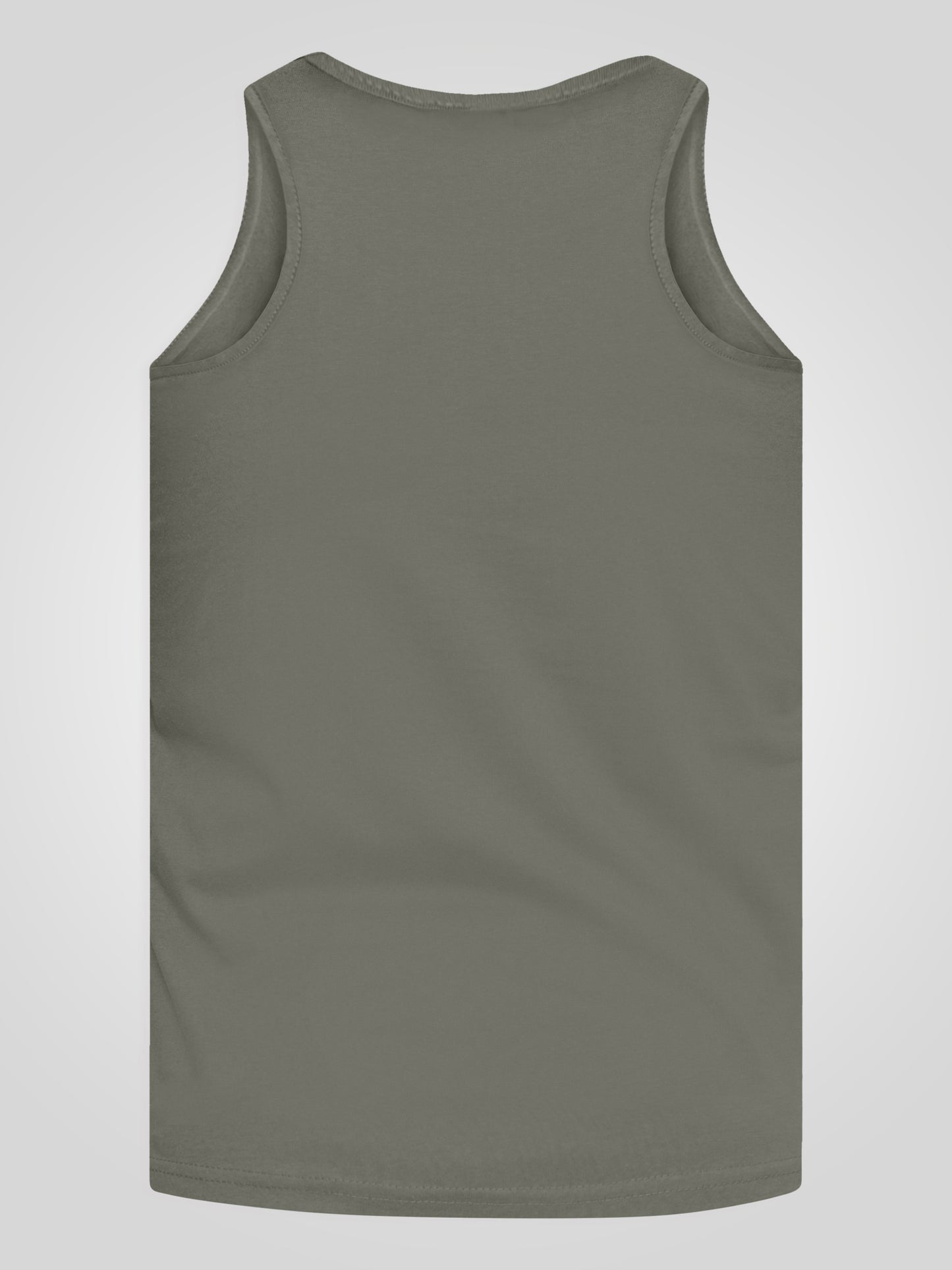 FABIO -D555 Khaki Green Classic Muscle Vest