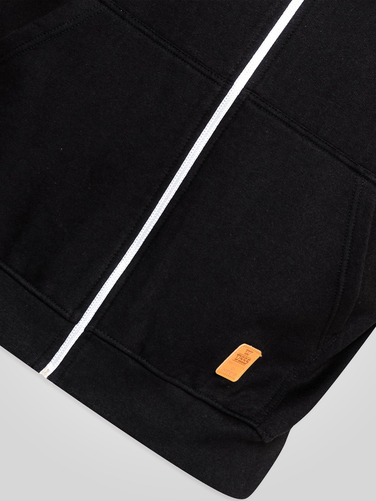 BLAKE-D555 Black Sleeveless Fleece Hoody