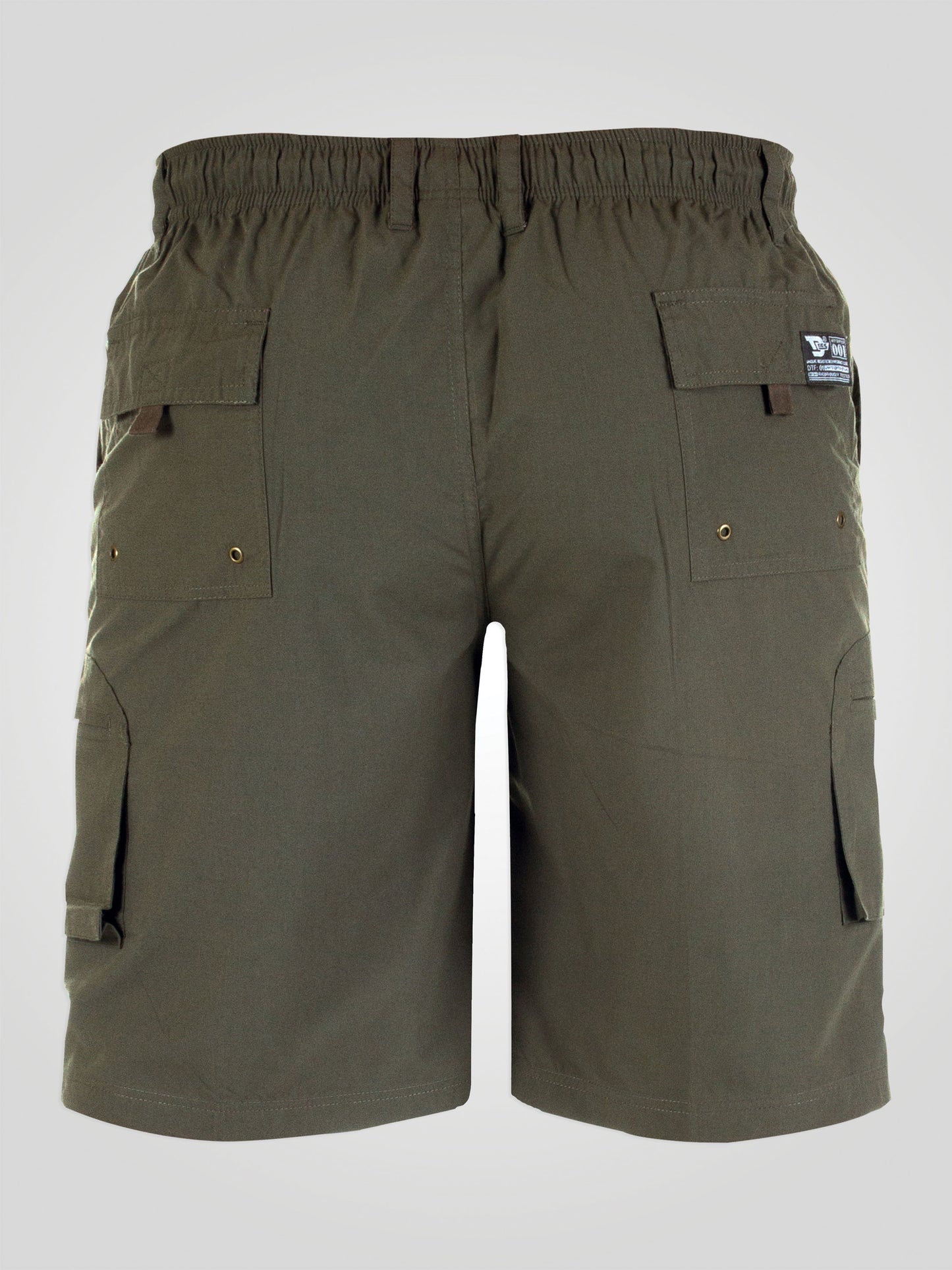 NICK -D555 Khaki Green Cargo Short with Shaped Leg Pockets
