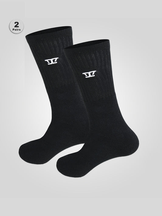 LOGAN -D555 Black Pack Of 2 Socks Sports and Leisure