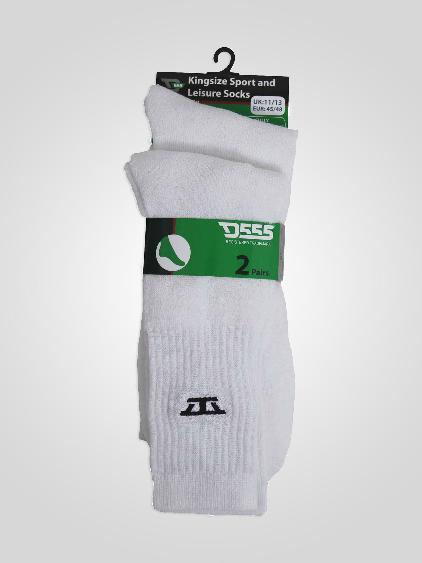 LOGAN -D555 White Pack Of 2 Socks Sports and Leisure