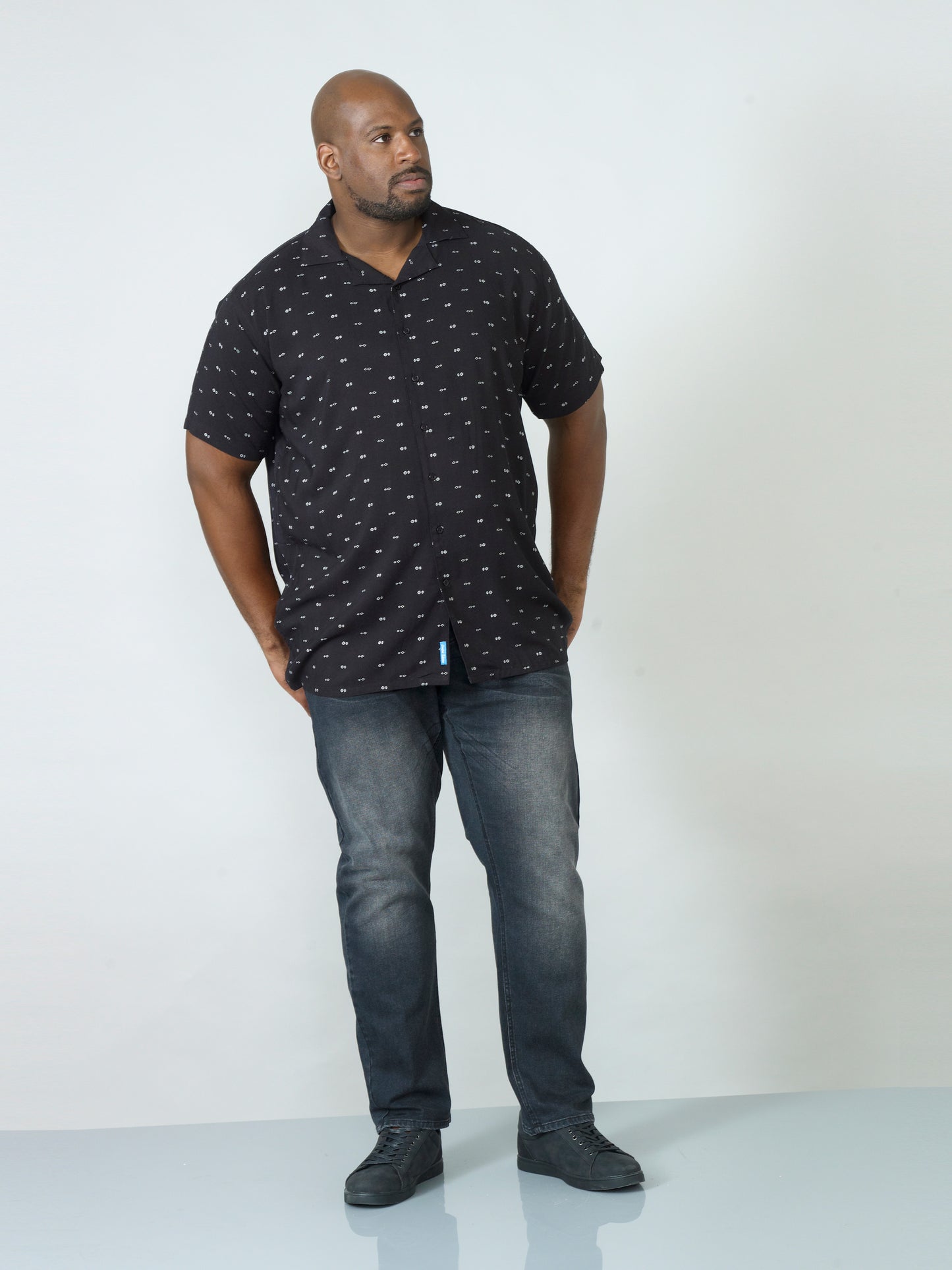LUCIANO -D555 Black Bowling Shirt