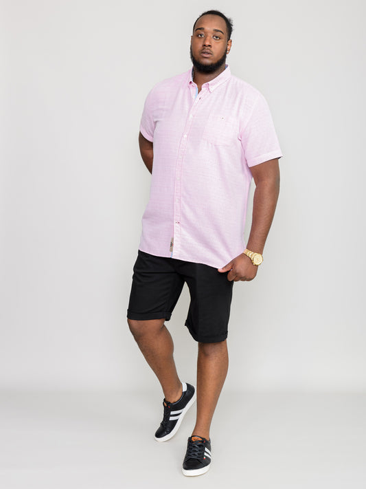 STRATFORD 1 -D555 Pink Short Sleeve Button Down Shirt