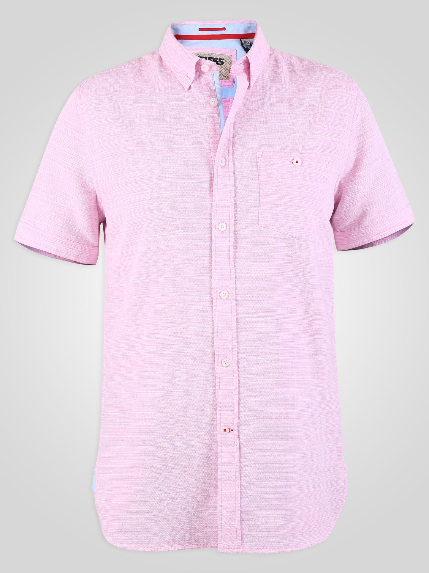 STRATFORD 1 -D555 Pink Short Sleeve Button Down Shirt