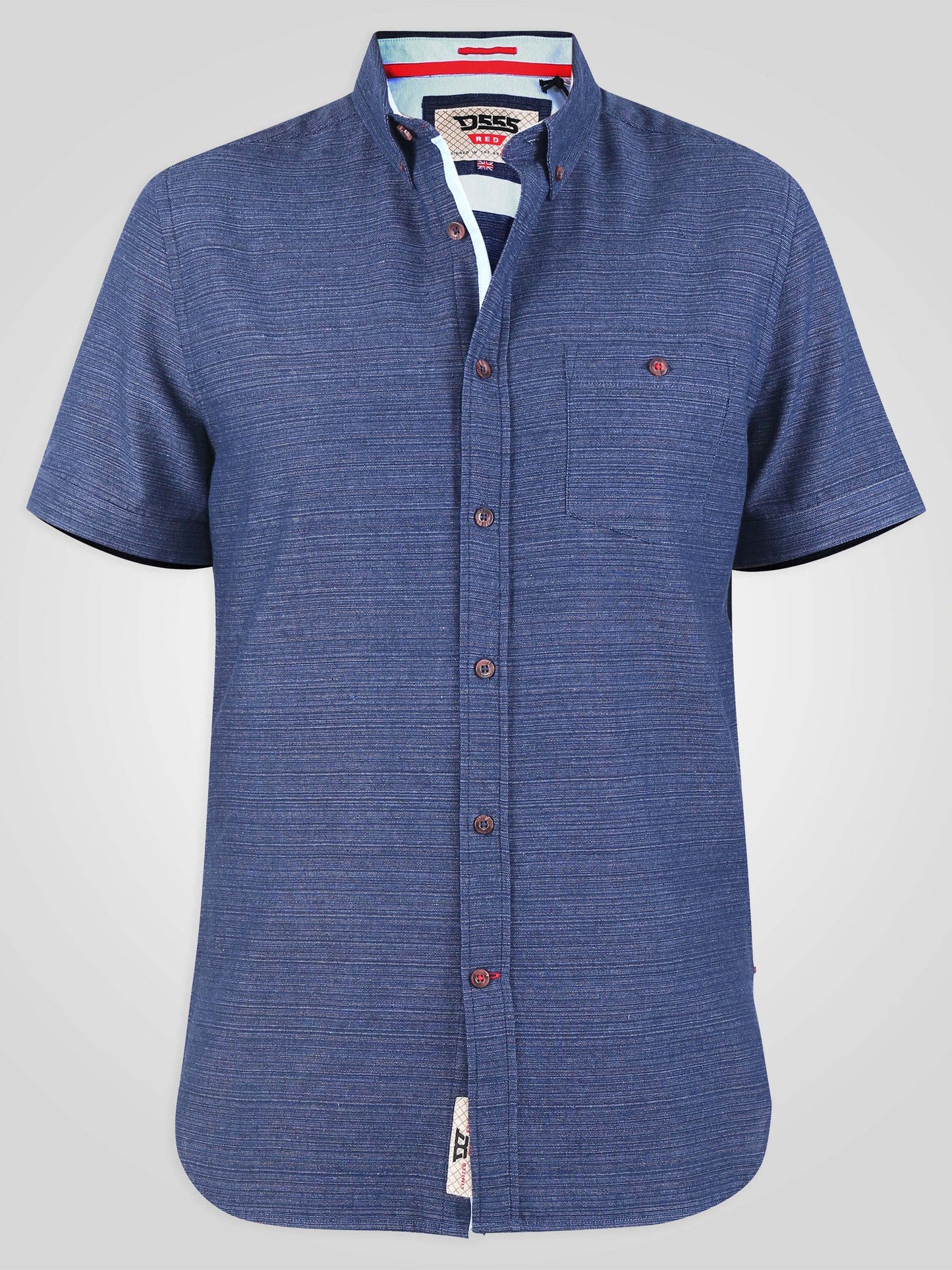 STRATFORD 2 -D555 Navy Blue Short Sleeve Button Down Shirt