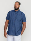 STRATFORD 2 -D555 Navy Blue Short Sleeve Button Down Shirt