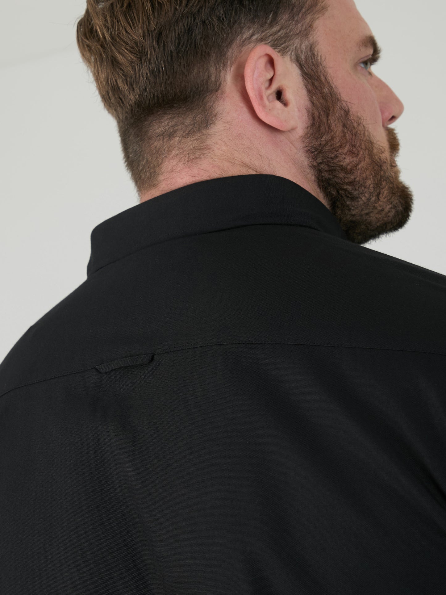 JAMES -D555 Black Classic Oxford Short Sleeve Button Down Shirt with Pocket