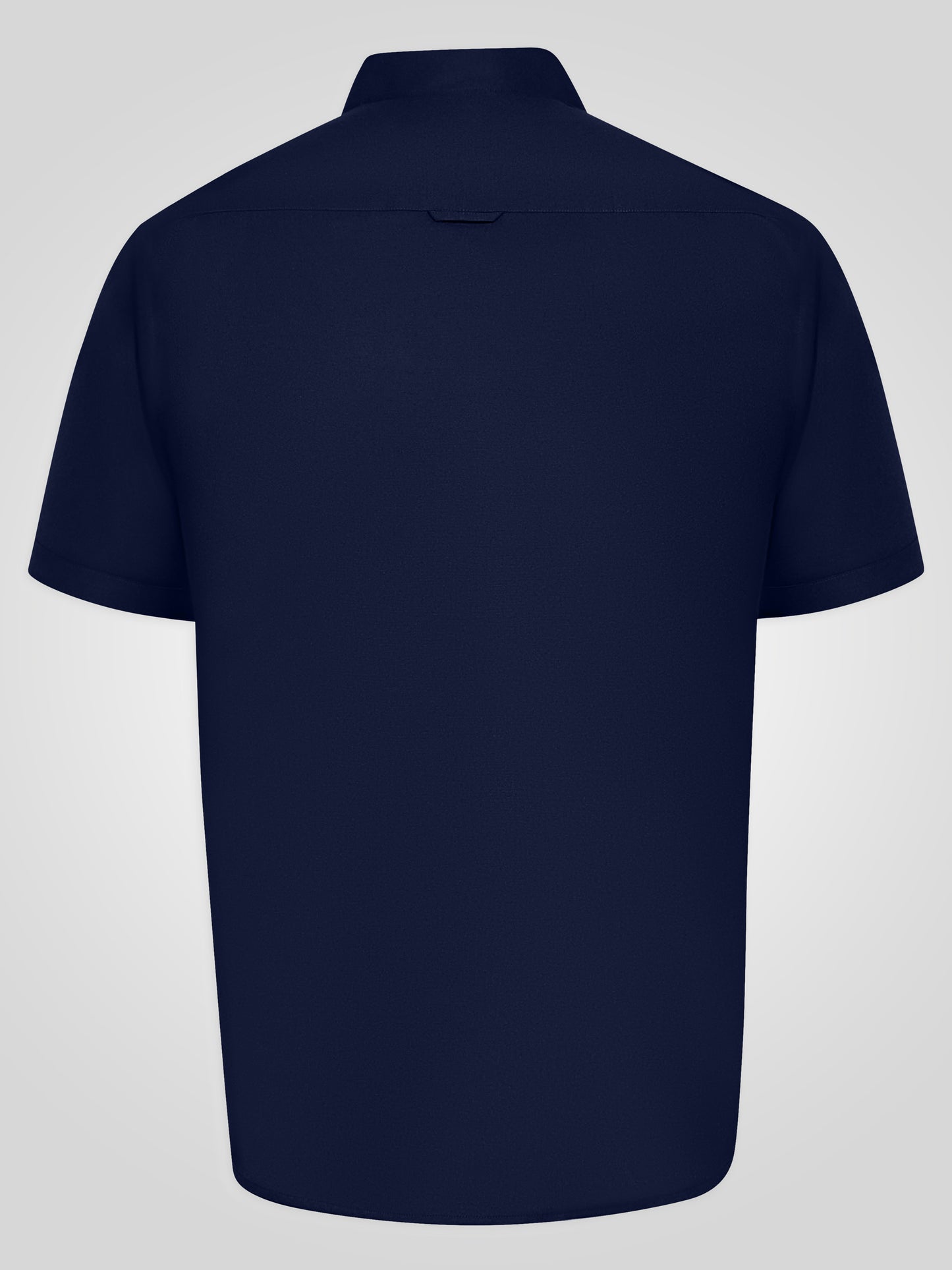 JAMES -D555 Navy Classic Oxford Short Sleeve Button Down Shirt with Pocket
