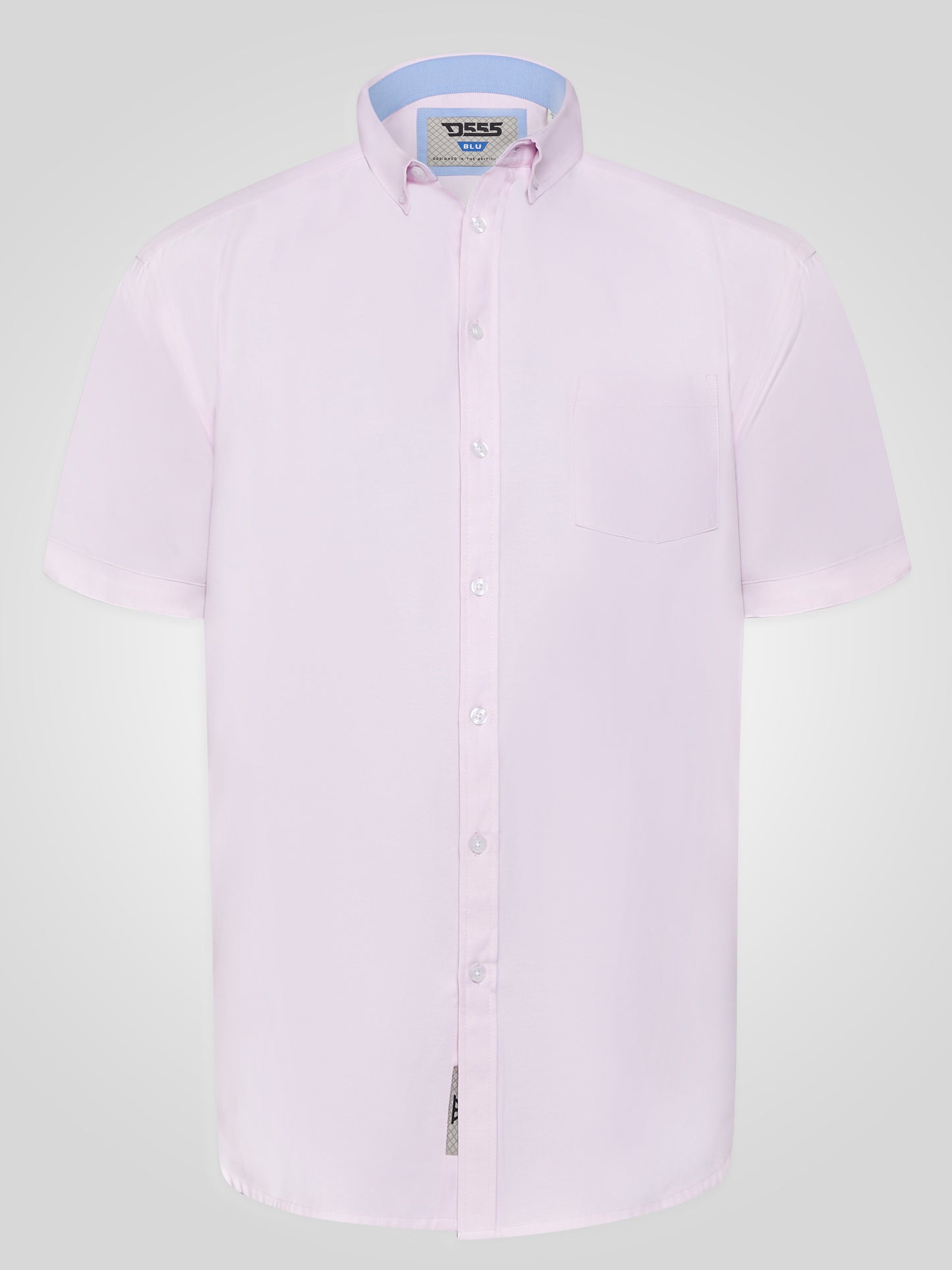 JAMES -D555 Pink Classic Oxford Short Sleeve Button Down Shirt with Pocket