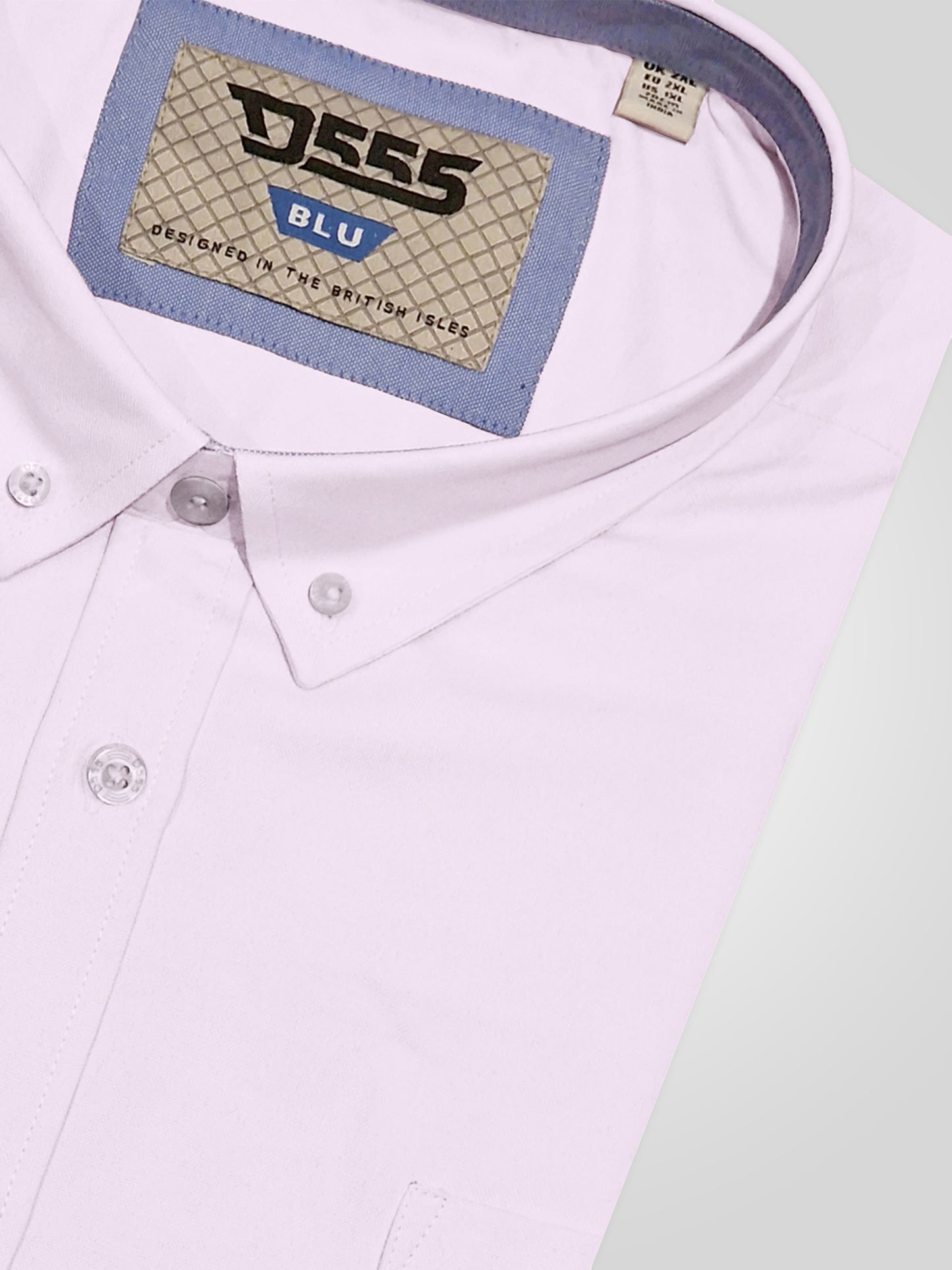 JAMES -D555 Pink Classic Oxford Short Sleeve Button Down Shirt with Pocket