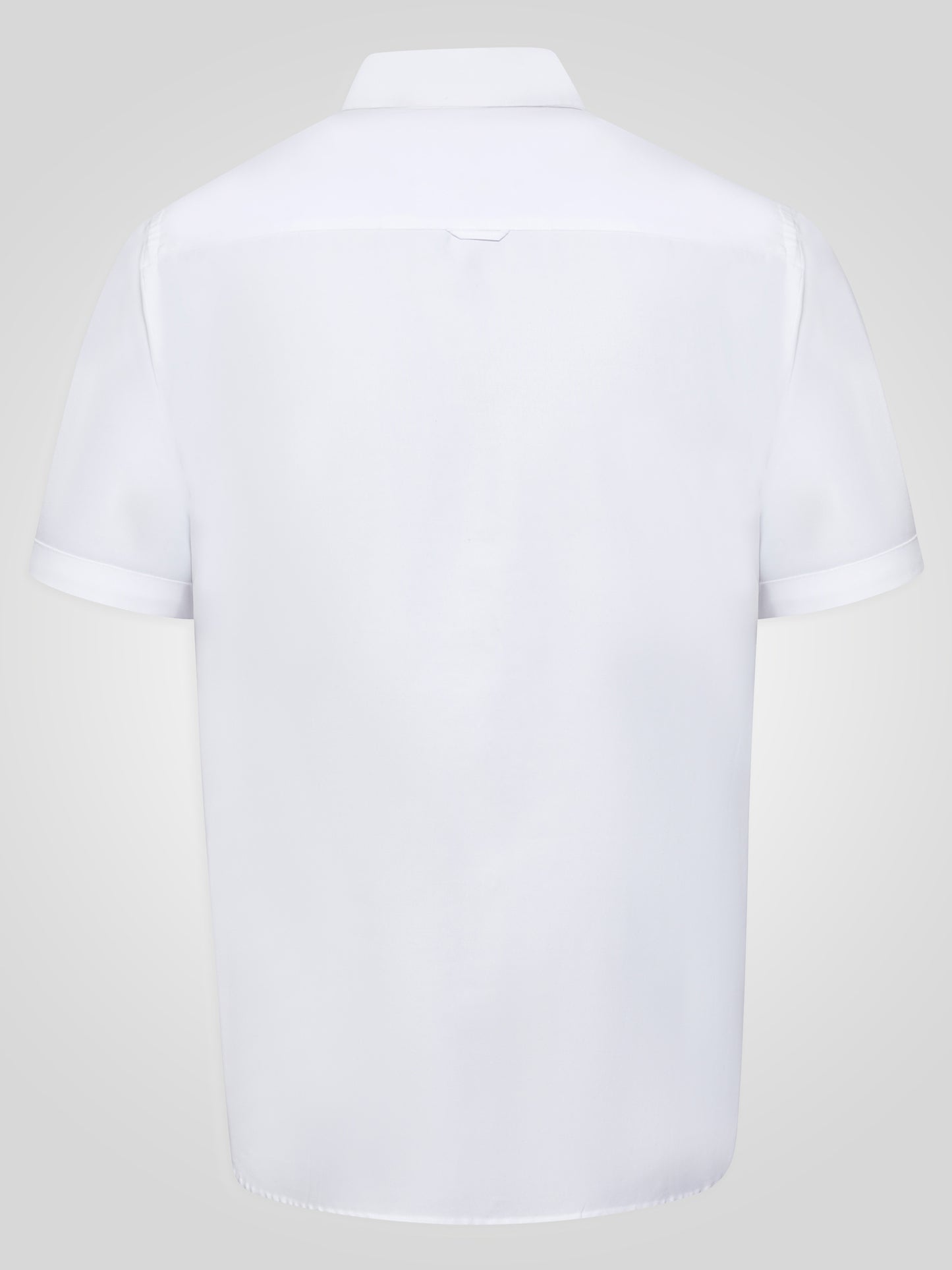 JAMES -D555 White Classic Oxford Short Sleeve Button Down Shirt with Pocket