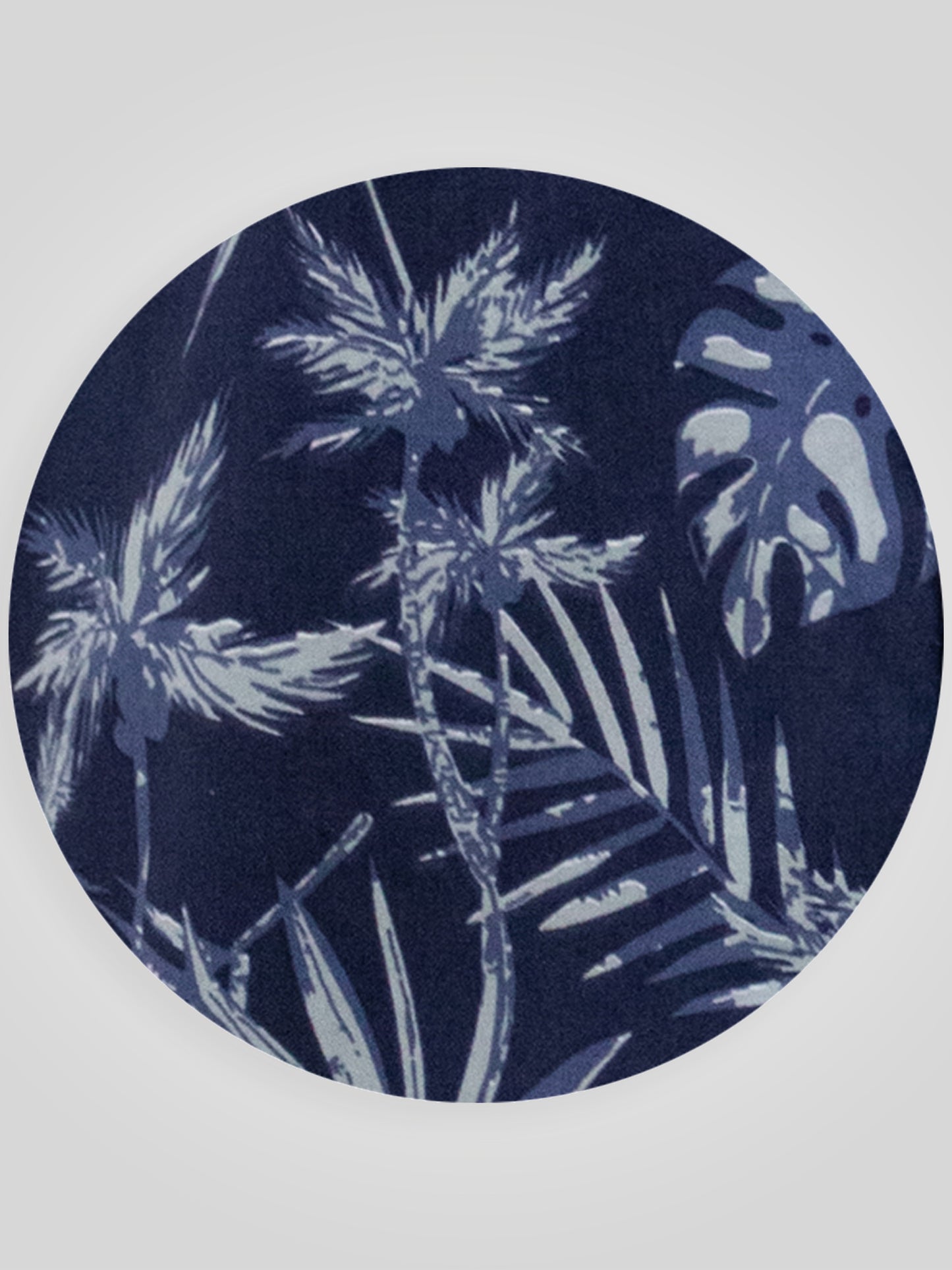 TRURO -D555 Navy Blue Hawaiian Print Short Sleeve Button Down Collar Shirt
