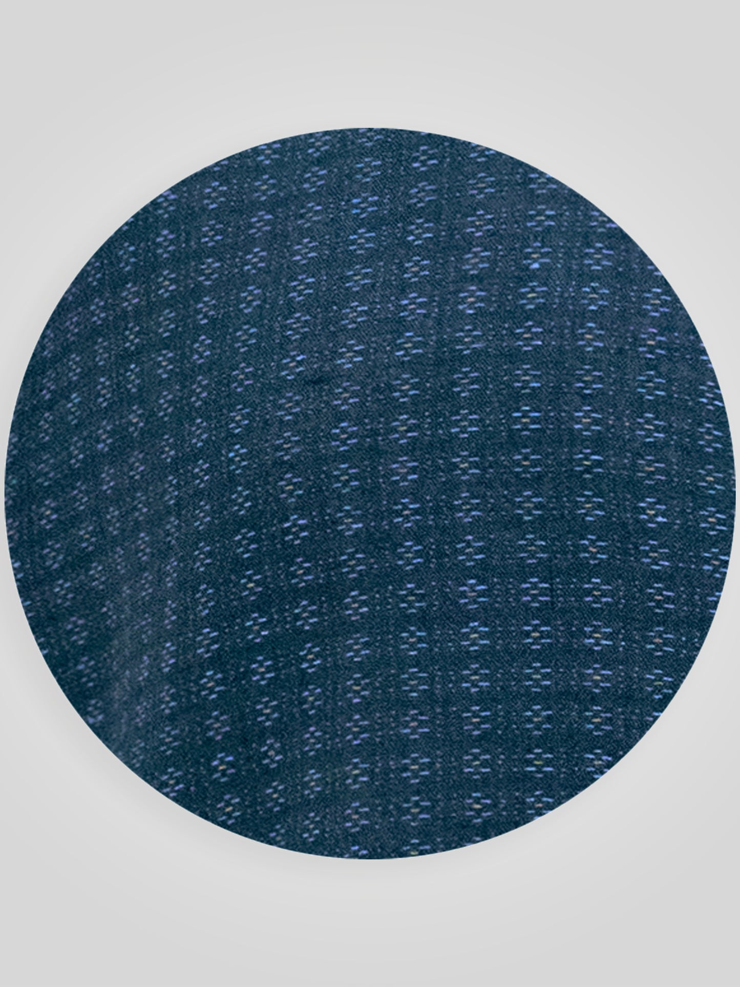 PONTEFRACT -D555 Navy Blue Jacquard Linen Mix Short Sleeve Button Down Shirt
