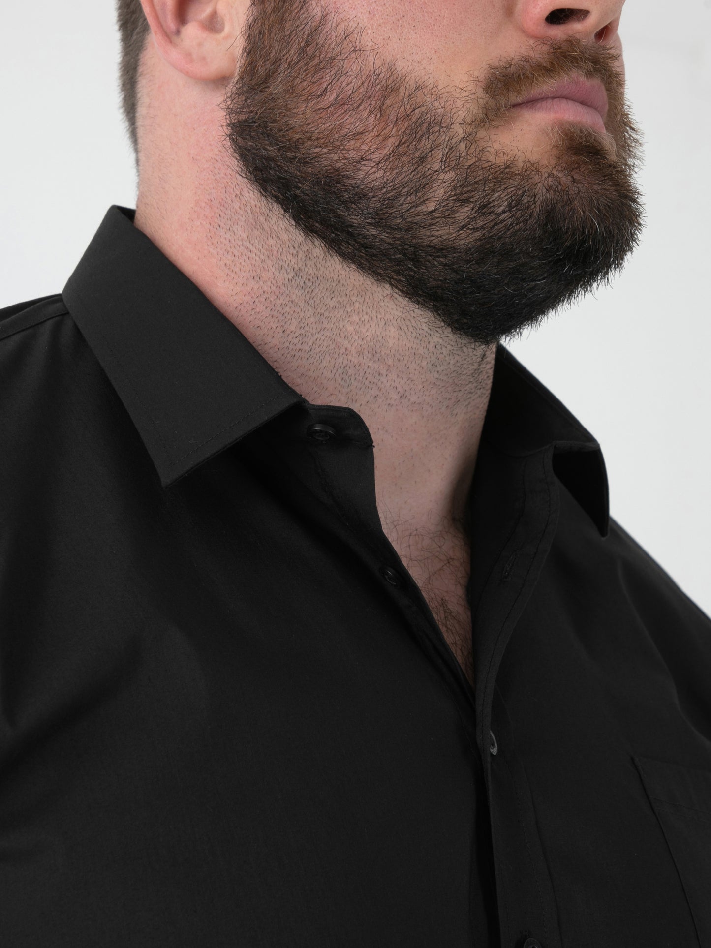 LUCAS -D555 Black Ultimate Stain Resist Non Iron Short Sleeve Stretch Shirt