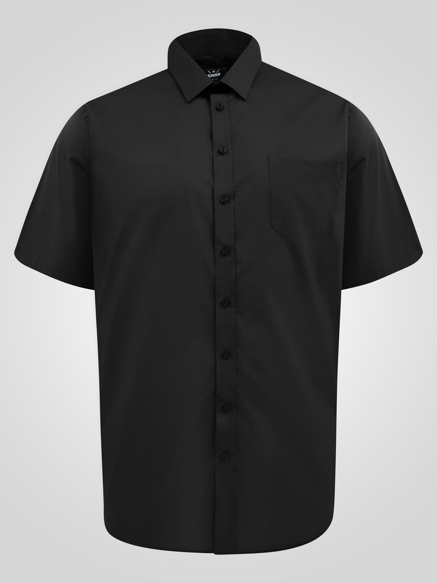 LUCAS -D555 Black Ultimate Stain Resist Non Iron Short Sleeve Stretch Shirt