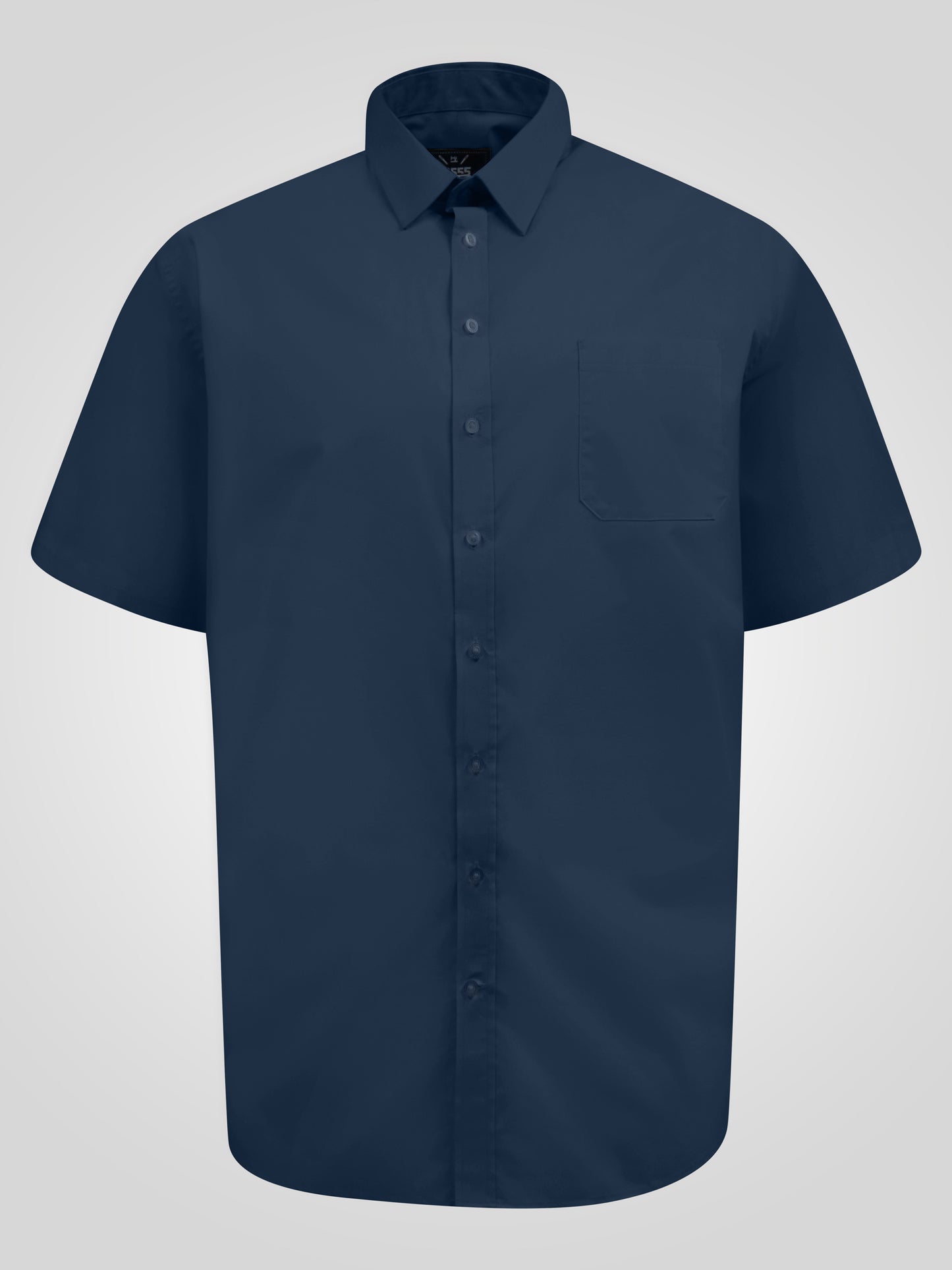 LUCAS -D555 Navy Blue Ultimate Stain Resist Non Iron Short Sleeve Stretch Shirt