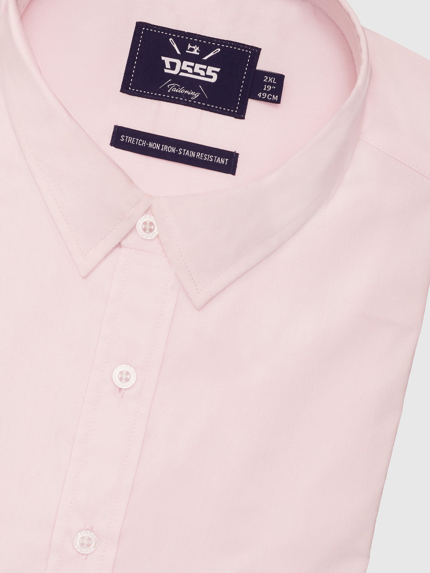 LUCAS -D555 Pink Ultimate Stain Resist Non Iron Short Sleeve Stretch Shirt